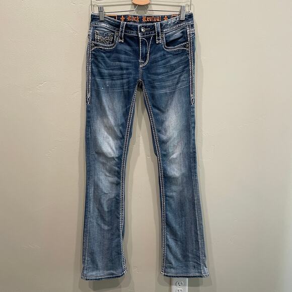Rock Revival Nancy Mid Rise Boot Jeans - Size: 26 - Picture 1 of 11